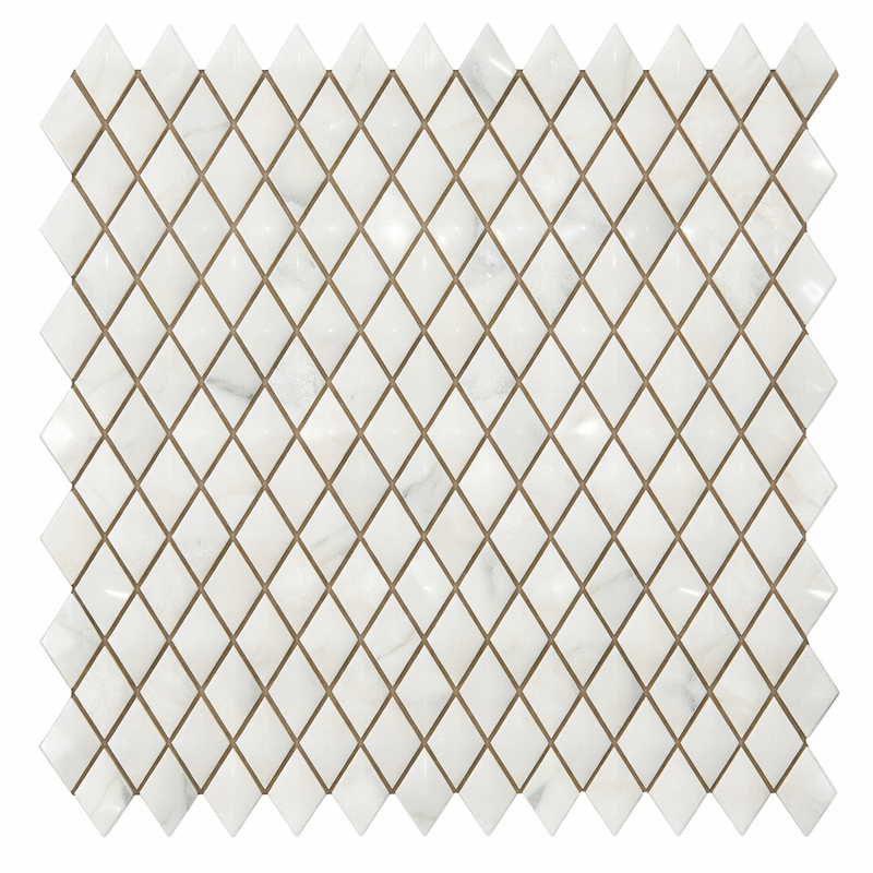 Calacatta Oliva Marble Polished Diamond / Rhomboid Mosaic