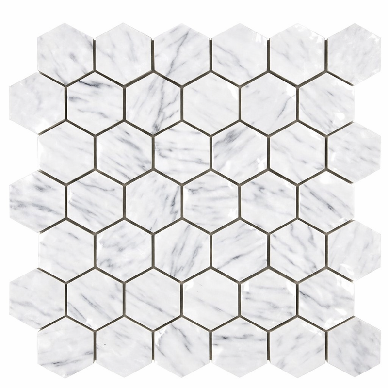 Carrara White (Italian) Marble 2x2 Polished Mosaic