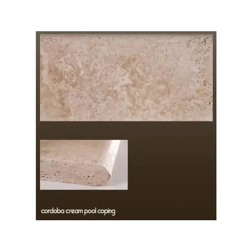 Ivory Cordoba Cream Travertine Tumbled 6 x 12 x 1.25 Bullnose Coping