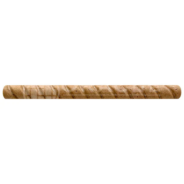 Noce Toros Travertine Unfilled & Honed 1 x 12 Liner/ Rope Tile