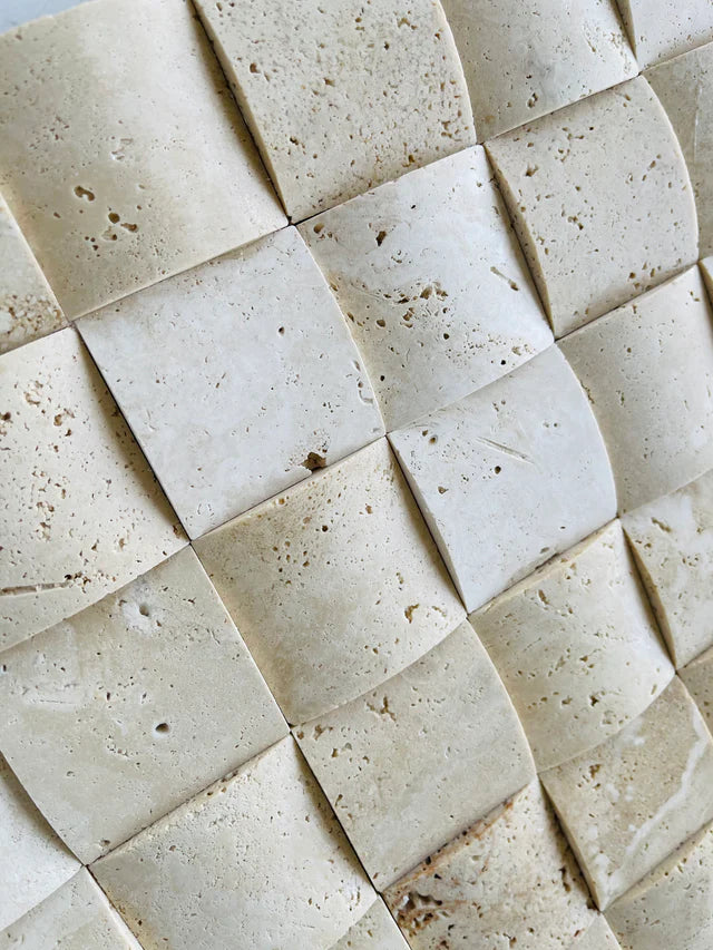 Ivory Cordoba Cream Travertine Wavy 2 x 2 Mosaic