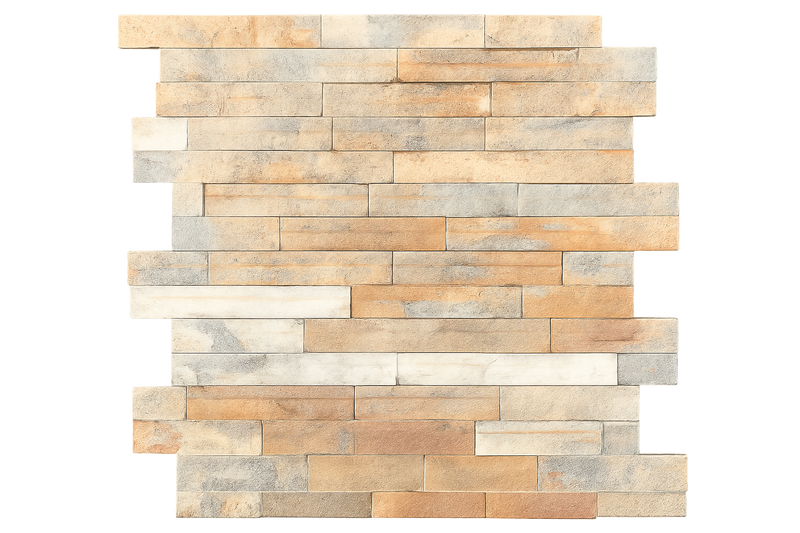 Natural Stone Antique Cinnamon Split Face 6 x 24 Flat Panel Stone Veneer