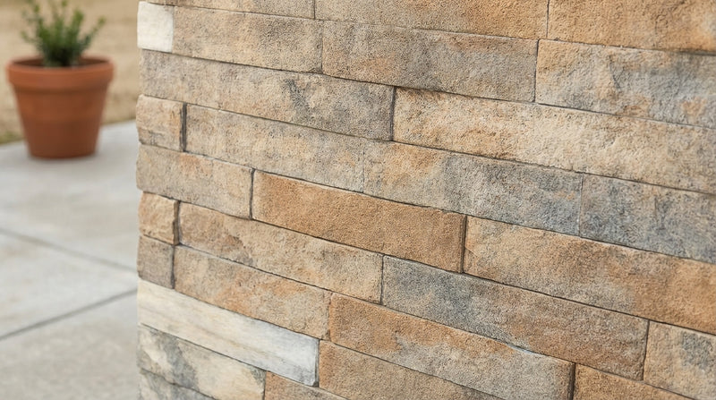 Natural Stone Antique Cinnamon Split Face 6 x 24 Flat Panel Stone Veneer