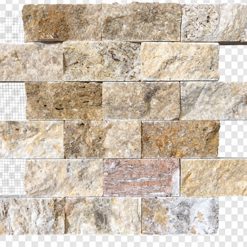 Autumn Leaves Scabos Travertine Split Face 2 x 4 Mosaic