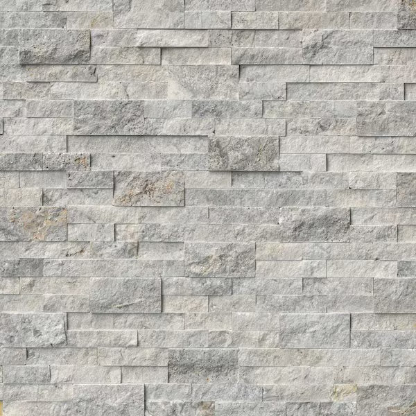 Silver Stone Split Face 8 x 24 Flat Panel Stone Veneer