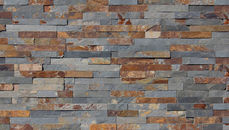 Natural Stone Multicolor Split Face 6 x 24 Flat Panel Stone Veneer