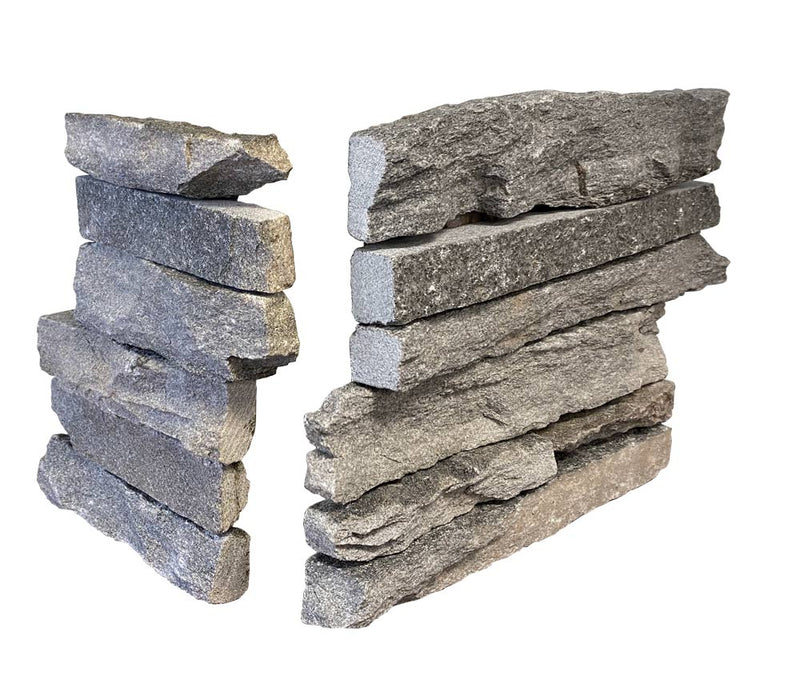 Grey (Large Format) (2-PC Dog Ear Corner) Rock Rock Face 8 x 16 Mesh Back Ledger Panel