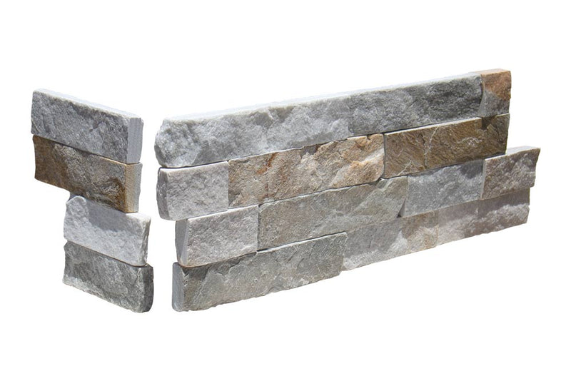 Nepal Golden Sand - 4 Lines Stone Split Face 6 x 18 x 6 (2 Pc) Dog Ear Corner Stone Veneer