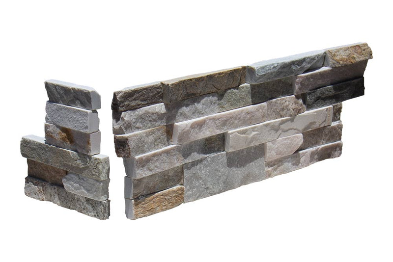 Nepal Golden Sand - 6 Lines Standard Stone Split Face 6 x 18 x 6 (2 Pc) Dog Ear Corner Stone Veneer