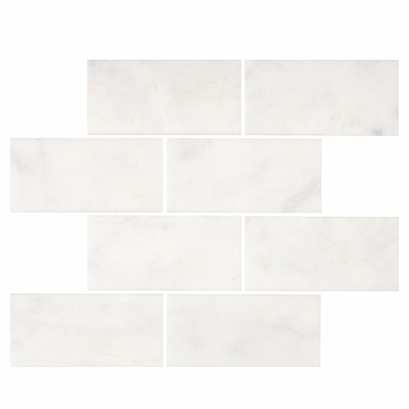 Afyon White Marble 3x6 Polished Tile