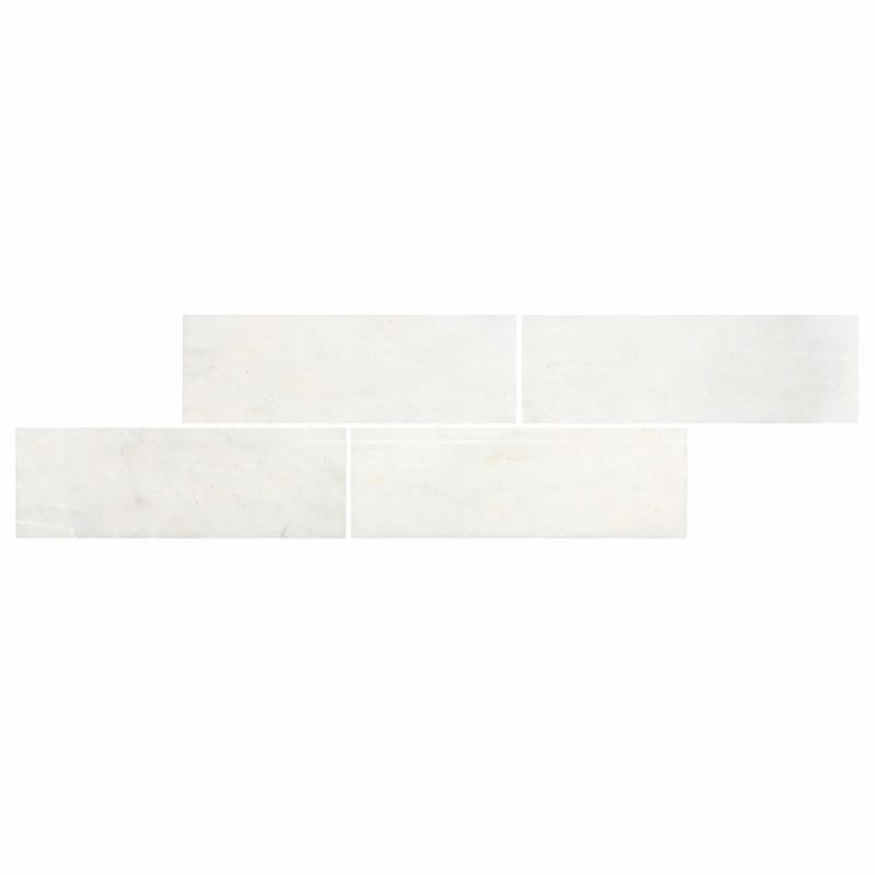 Afyon White Marble 4x12 Polished Tile