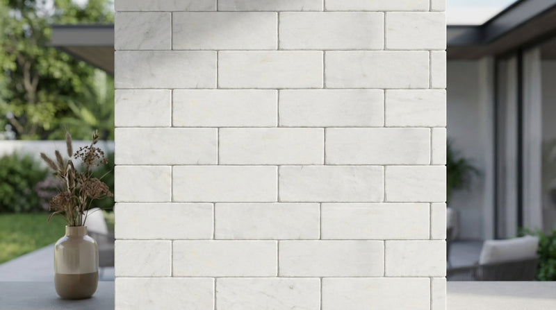 Afyon White Marble 4x12 Polished Tile