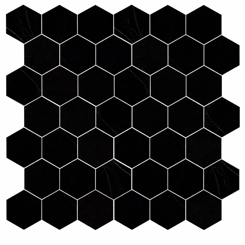 Absolute Black Granite 2x2 Polished Hexagon Mosaic