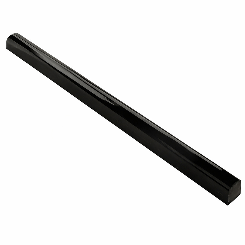 Absolute Black Granite 3/4x12 Polished Tile Bullnose Liner