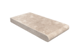 Chocolate Brown Walnut Travertine Tumbled 6 x 12 x 1.25 Bullnose Coping