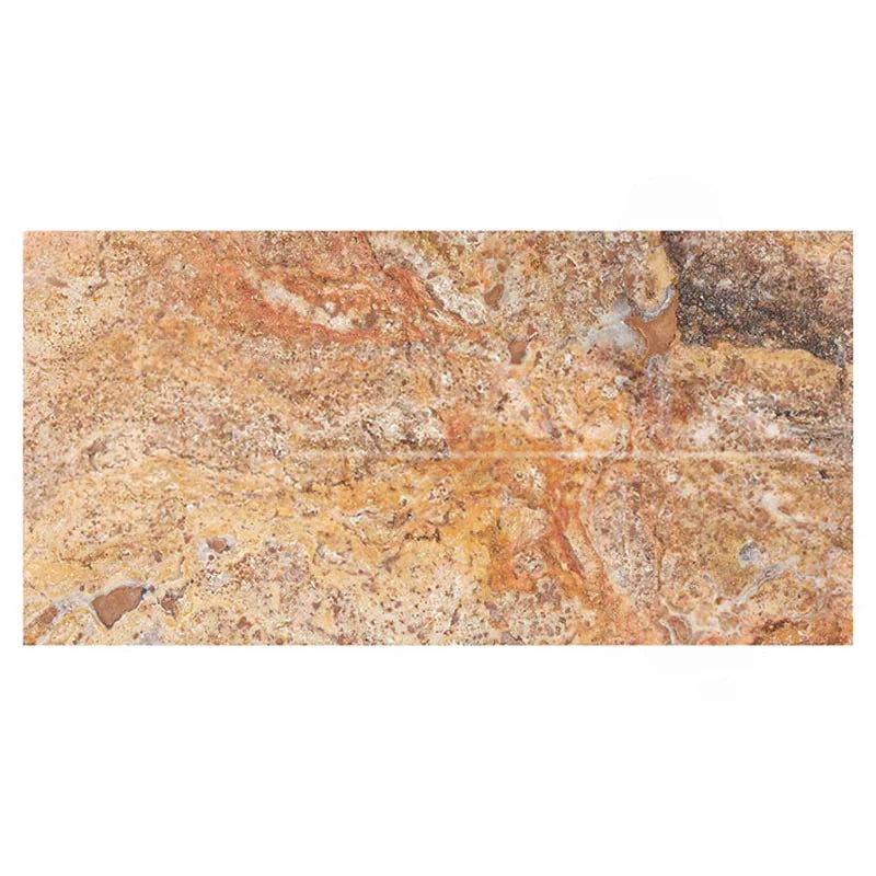 Autumn Leaves Scabos Travertine Filled, Honed & Straight Edge 12 x 24 x 1/2 Cross Cut Tile