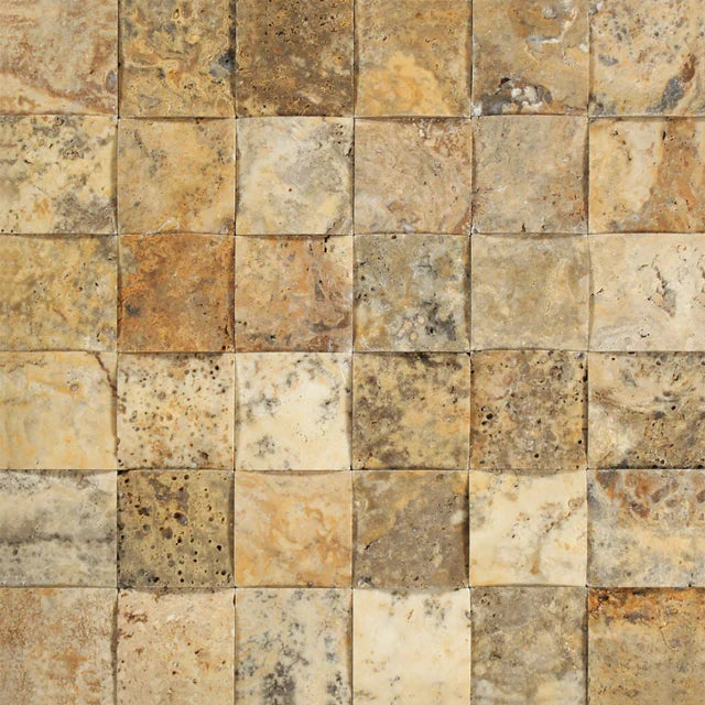 Autumn Leaves Scabos Travertine Wavy 2 x 2 Mosaic