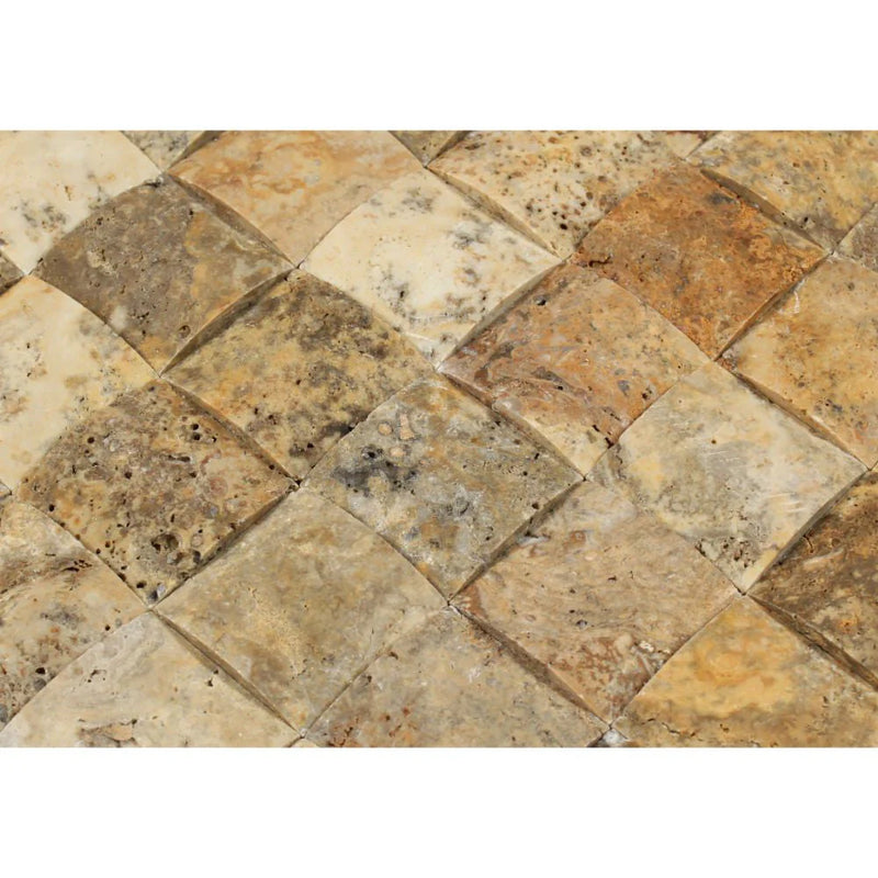 Autumn Leaves Scabos Travertine Wavy 2 x 2 Mosaic