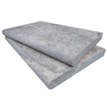 Silver Travertine Tumbled 16 x 24 x 2 Bullnose Coping