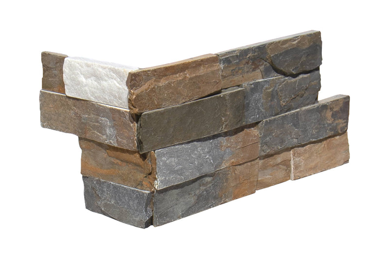Tropical Gold Stone Split Face 6 x 18 x 6 (2 Pc) Dog Ear Corner Stone Veneer