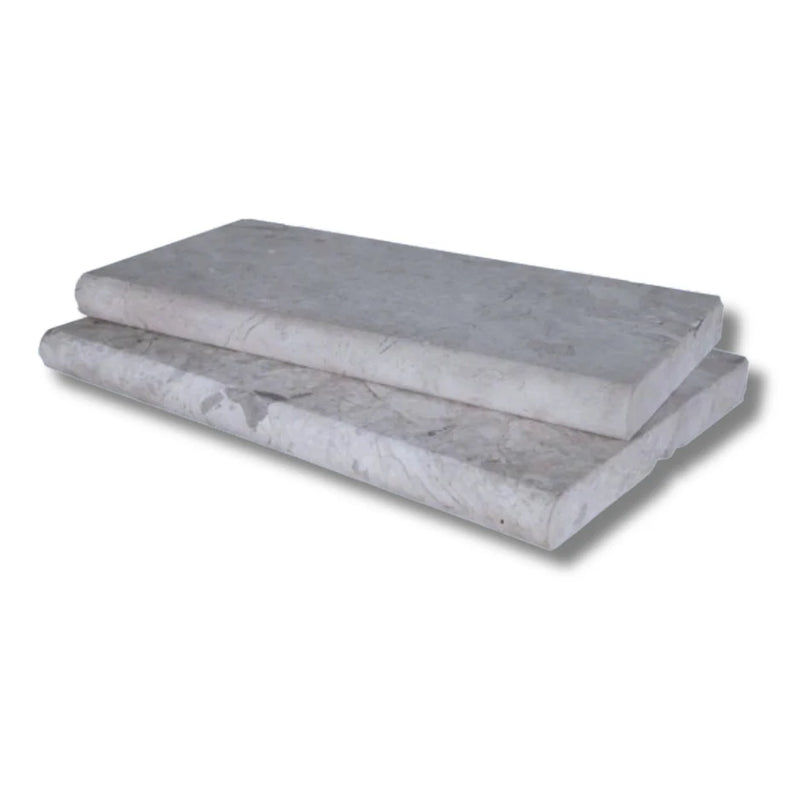 Tundra Marble Leather (Sandblasted & Brushed) 12 x 24 x 1.25 Double Bullnose Coping