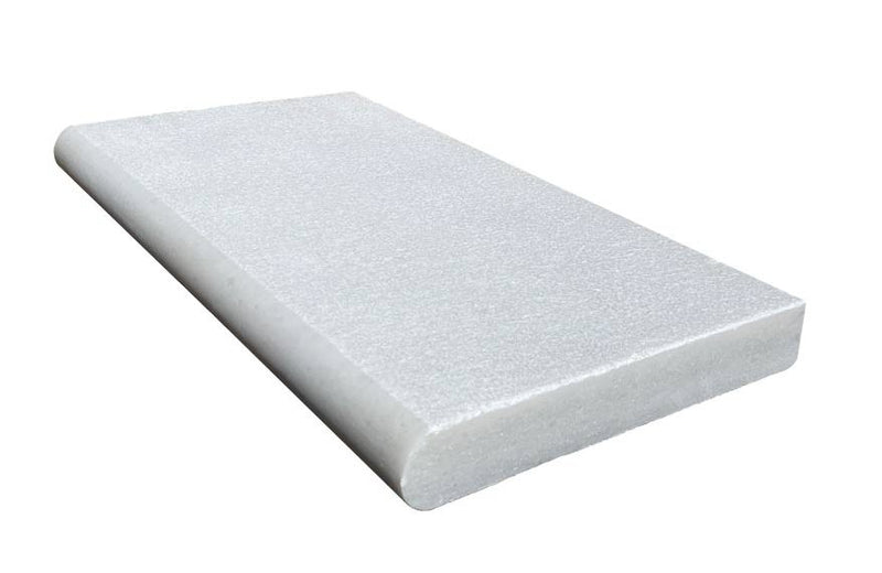 White Marble Leather (Sandblasted & Brushed) 12 x 24 x 2 Bullnose Coping