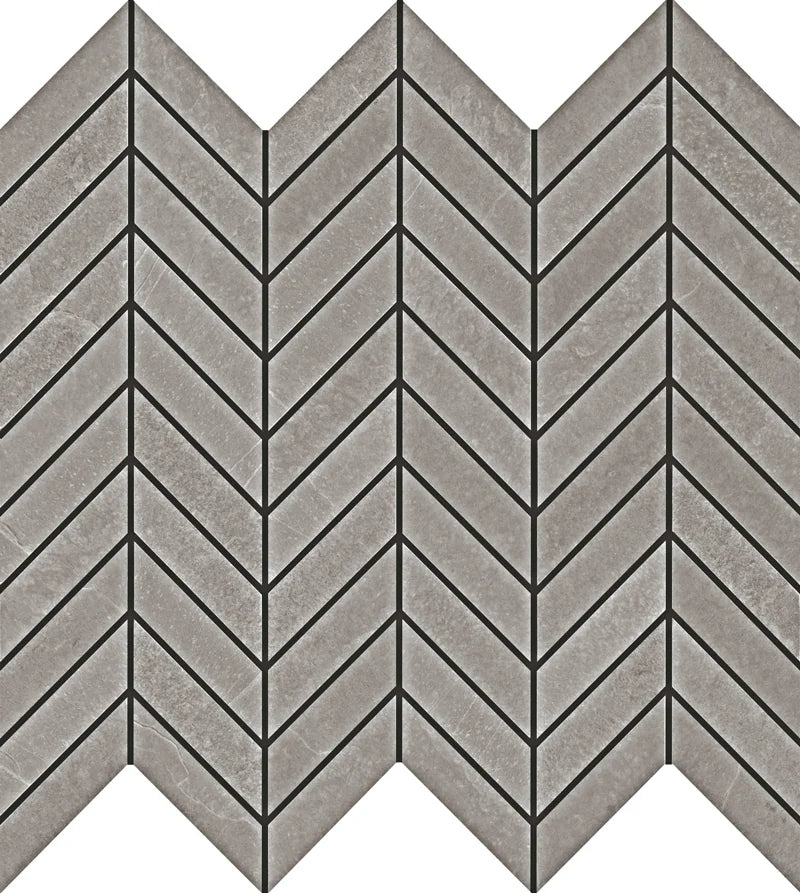 AbsoluteSlate Grey 1x2 Chevron Rectified Porcelain Mosaic Tile