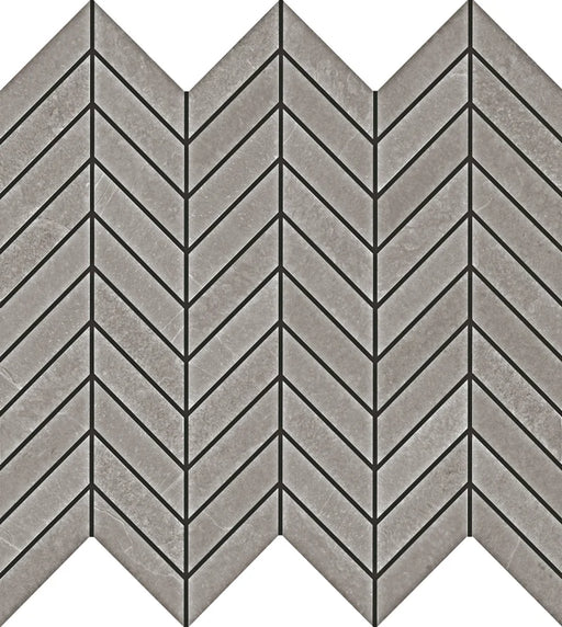 AbsoluteSlate Grey 1x2 Chevron Rectified Porcelain Mosaic Tile