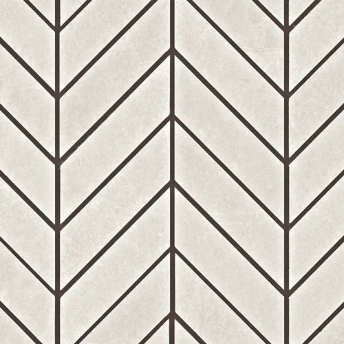 AbsoluteSlate White 1x2 Chevron Rectified Porcelain Mosaic Tile