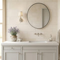 Adour Creme Limestone Tile 12x24 Honed 1/2 inch — Bathroom vanity wall