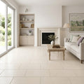 Adour Creme Limestone Tile 12x24 Polished 1/2 inch — Living Room floor