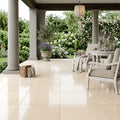 Adour Creme Limestone Tile 18x18 Polished 1/2 inch — Covered Patio floor