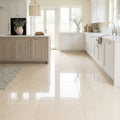 Adour Creme Limestone Tile 18x18 Polished 1/2 inch — Kitchen floor