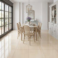 Adour Creme Limestone Tile 18x18 Polished 1/2 inch — Living Room floor