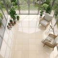 Adour Creme Limestone Tile 18x18 Polished 1/2 inch — Sunroom floor