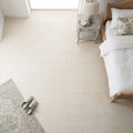 Adour Creme Limestone Tile 6x18 Honed 1/2 inch 8x24 — Bedroom floor