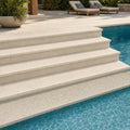 Aegean Pearl 12x24 Sandblast Travertine Pool Coping — Swimming Pool pool step edge