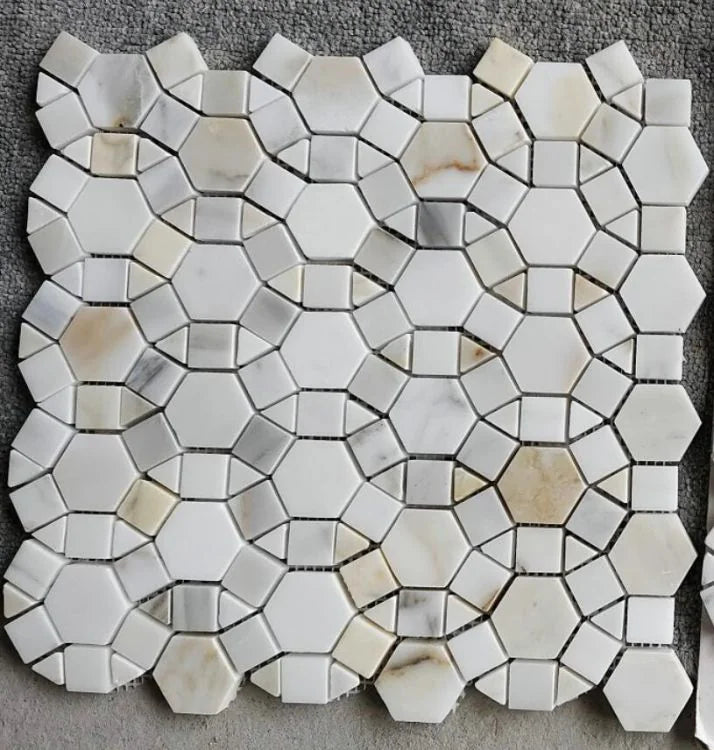 Aether Calacatta 2x2 Honed Marble Mosaic