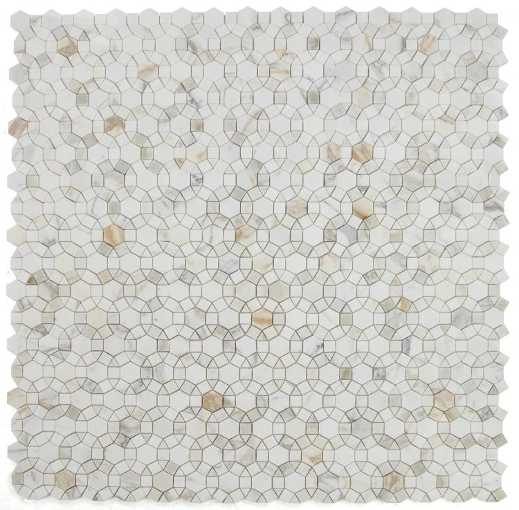 Aether Calacatta 2x2 Honed Marble Mosaic
