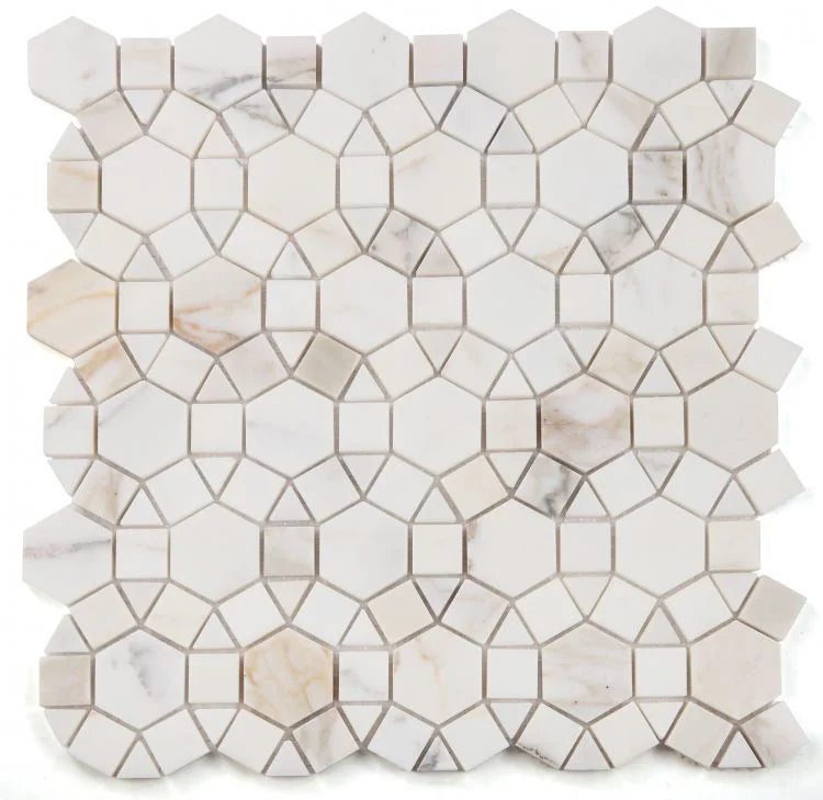 Aether Calacatta 2x2 Honed Marble Mosaic