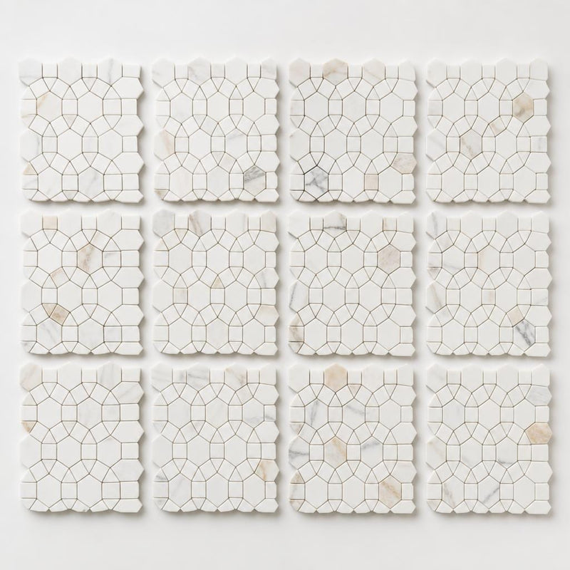 Aether Calacatta 2x2 Honed Marble Mosaic close-up