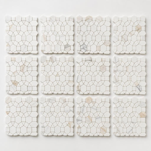 Aether Calacatta 2x2 Honed Marble Mosaic close-up