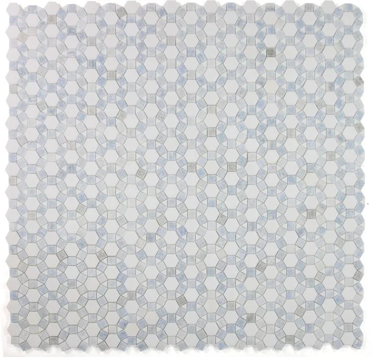 Aether Crystal Ocean 1x2 Marble and Quartzite Mosaic