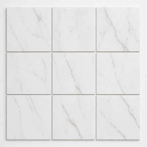 Afyon Sugar 12x12 Veined Marble Tile close-up