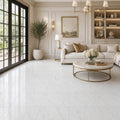 Afyon Sugar 18x18 Polished Veined Marble Tile — Living Room floor
