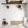 Afyon White Marble 12x12 Polished Tile — Mudroom floor