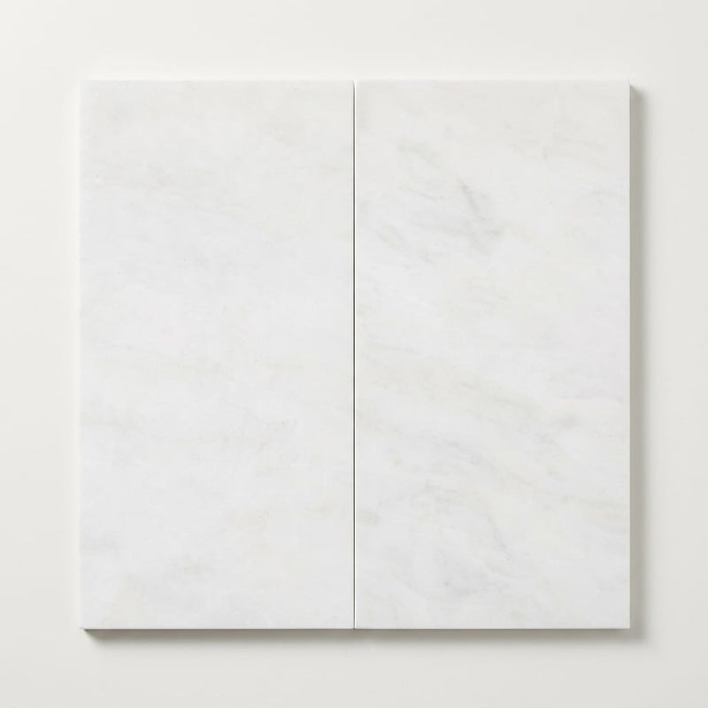 Afyon White Marble 12x24 Polished Tile close-up