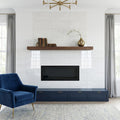 Afyon White Marble 12x24 Polished Tile — Living Room fireplace surround