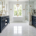 Afyon White Marble 12x24 Polished Tile — Primary Bath floor