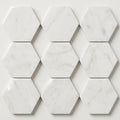 Afyon White Marble 2x2 Polished Hexagon Mosaic close-up